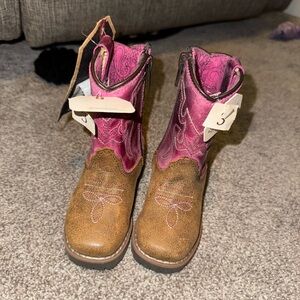 Pink and Brown Western Boots